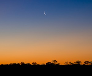 Travel photography moon sunset